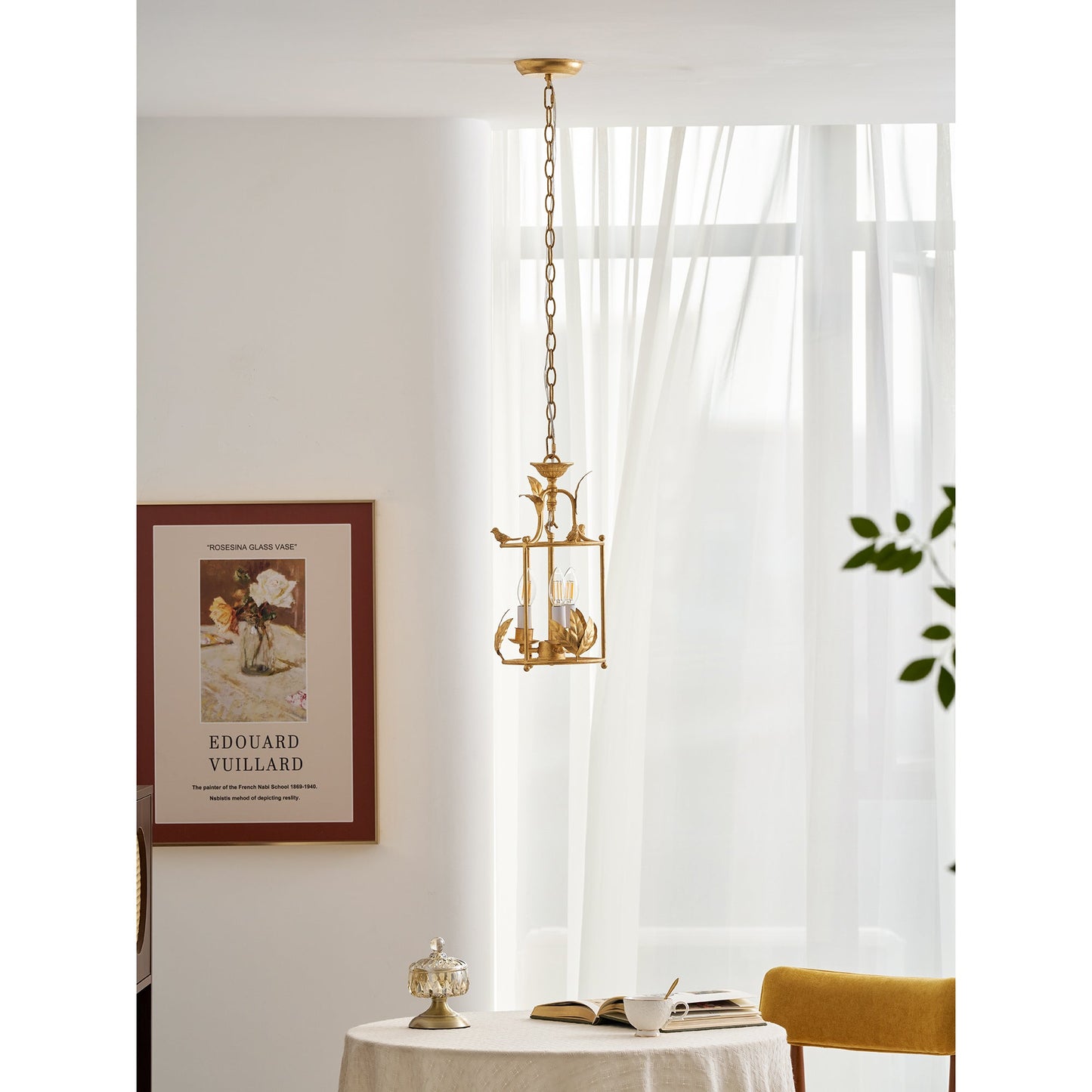Brighton Lantern Pendant Lamp - Baroque Style Nature-Inspired Bird Chandelier