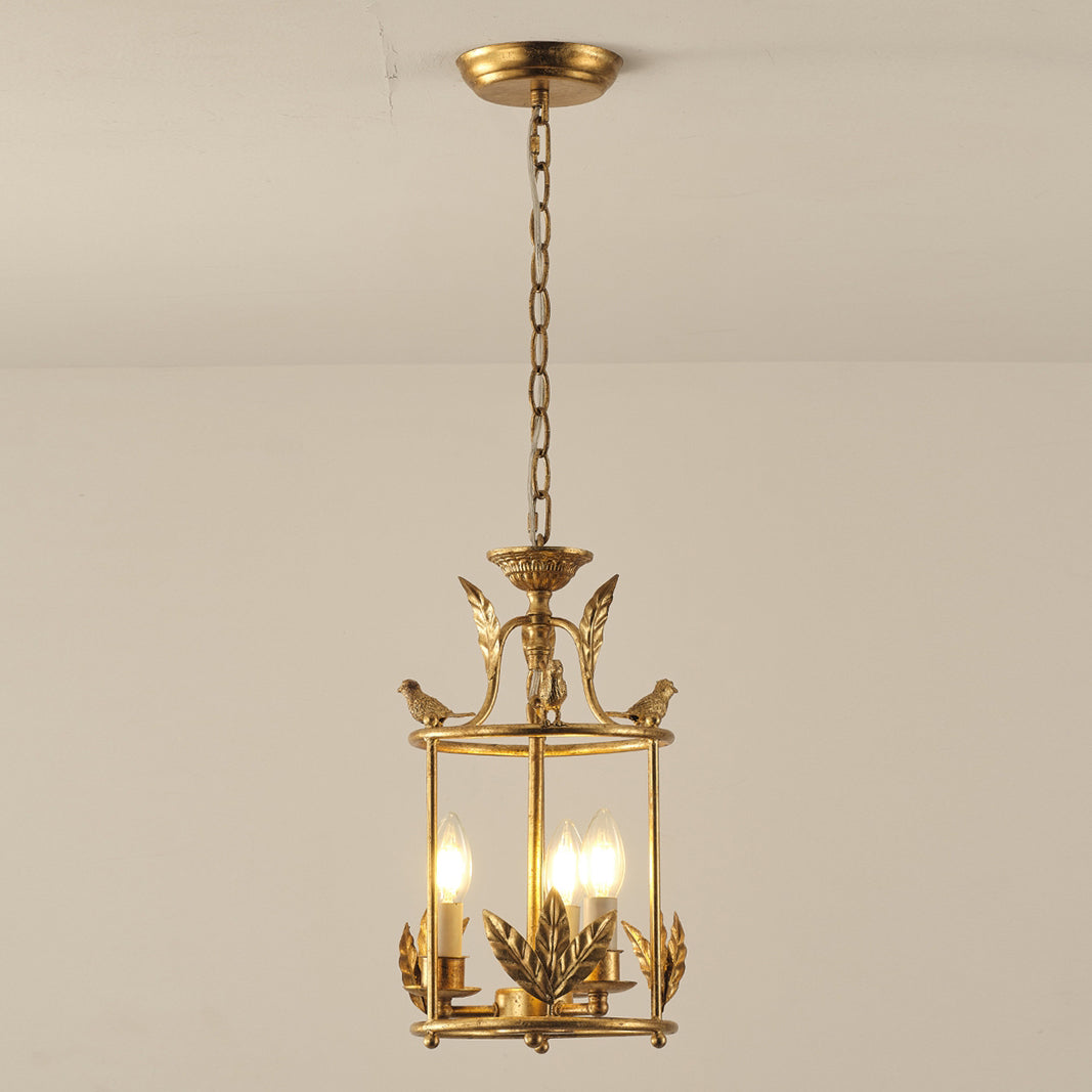 Brighton Lantern Pendant Lamp - Baroque Style Nature-Inspired Bird Chandelier