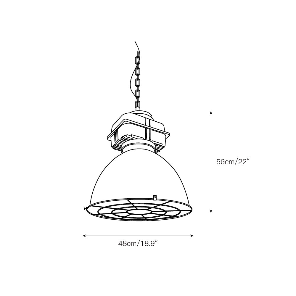 Brilliant Anouk Pendant Light - Modern Industrial Iron Dome Chandelie