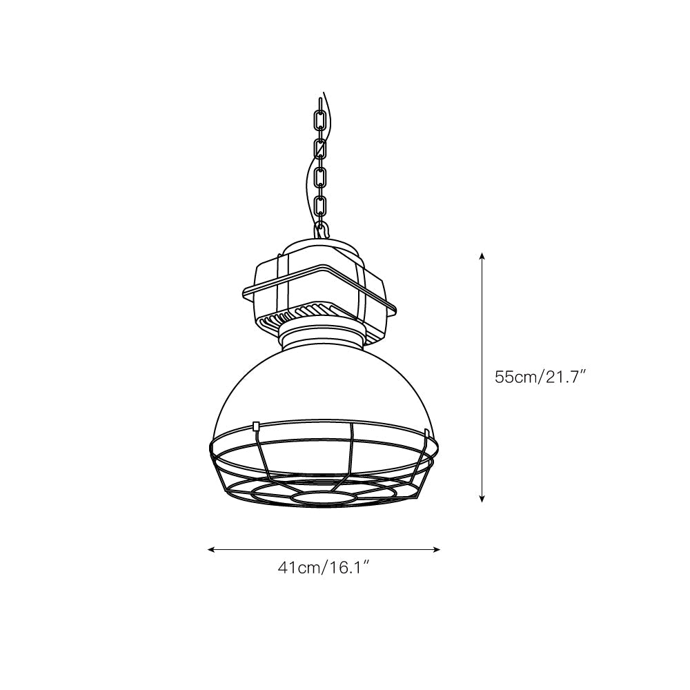 Brilliant Anouk Pendant Light - Modern Industrial Iron Dome Chandelie