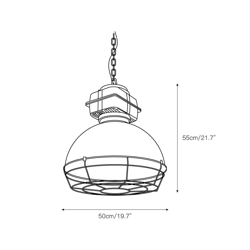 Brilliant Anouk Pendant Light - Modern Industrial Iron Dome Chandelie