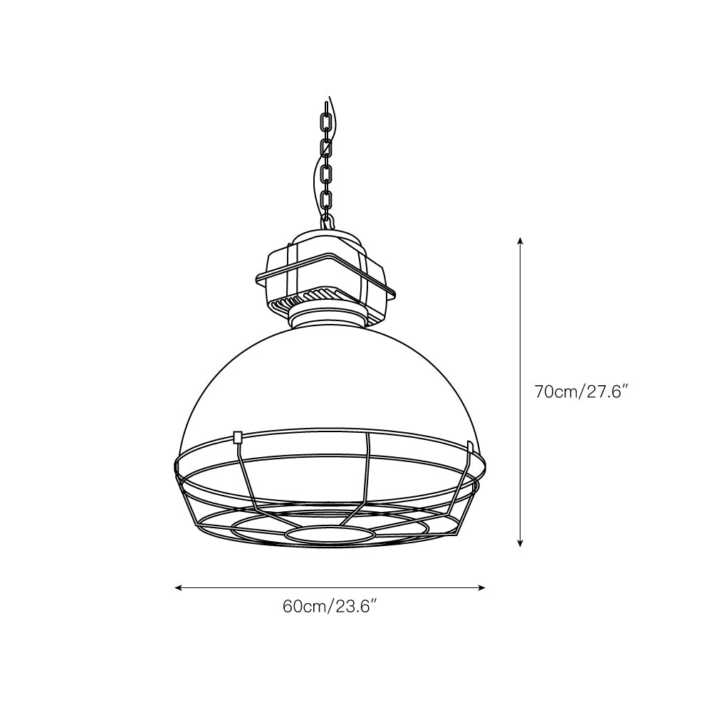 Brilliant Anouk Pendant Light - Modern Industrial Iron Dome Chandelie