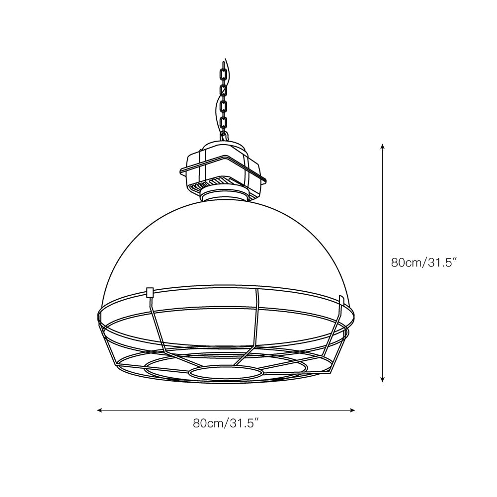 Brilliant Anouk Pendant Light - Modern Industrial Iron Dome Chandelie