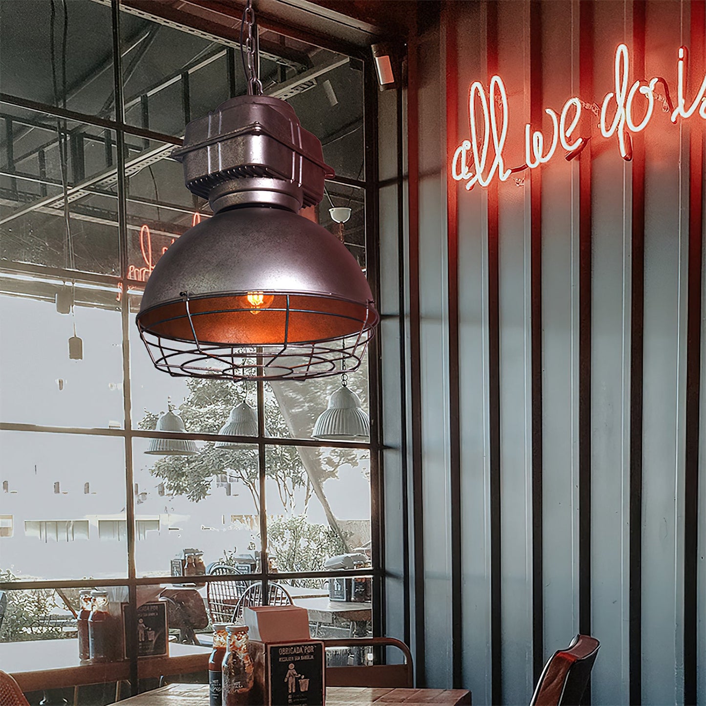 Brilliant Anouk Pendant Light - Modern Industrial Iron Dome Chandelie