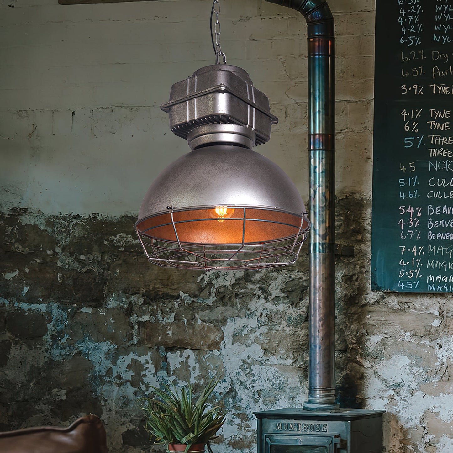 Brilliant Anouk Pendant Light - Modern Industrial Iron Dome Chandelie