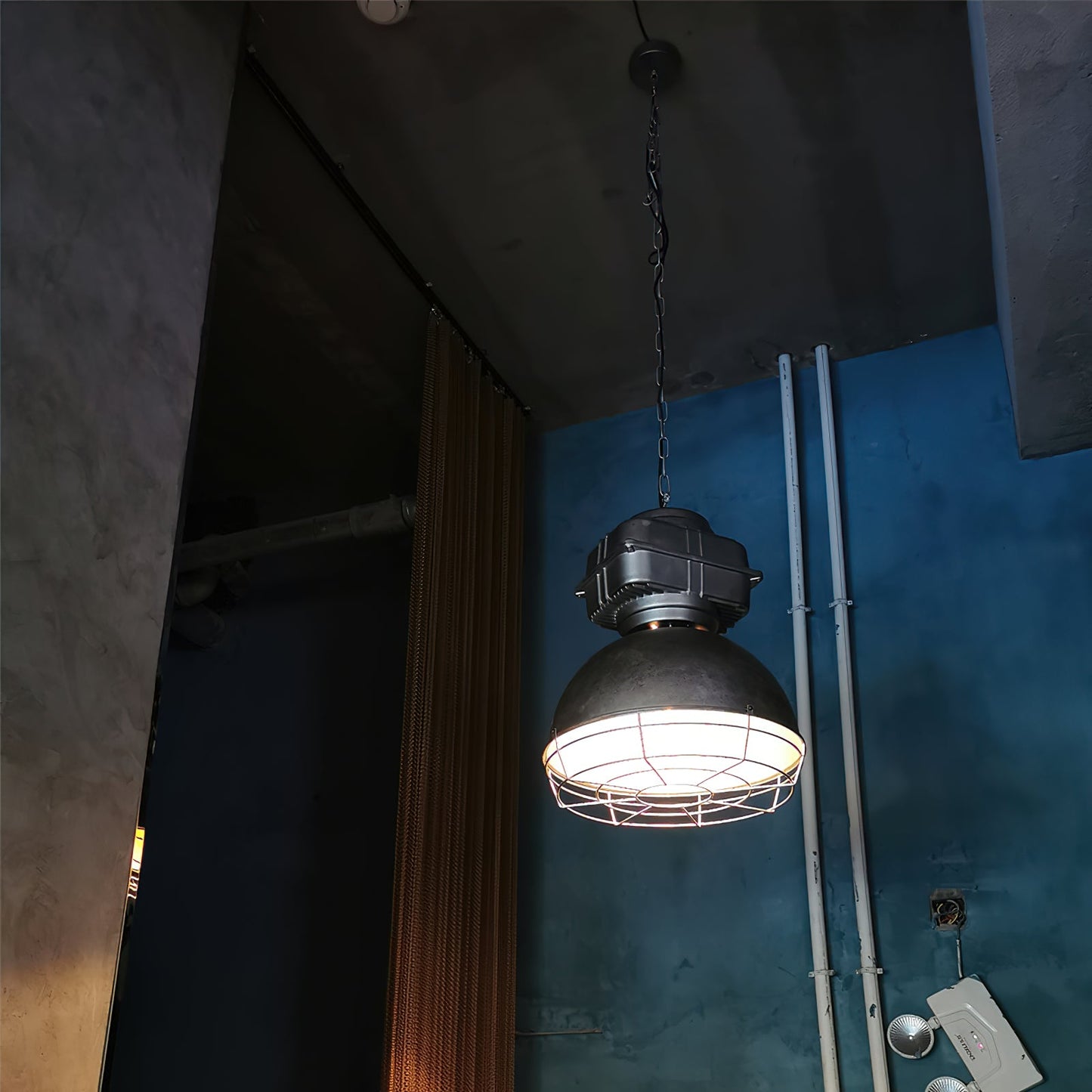 Brilliant Anouk Pendant Light - Modern Industrial Iron Dome Chandelie