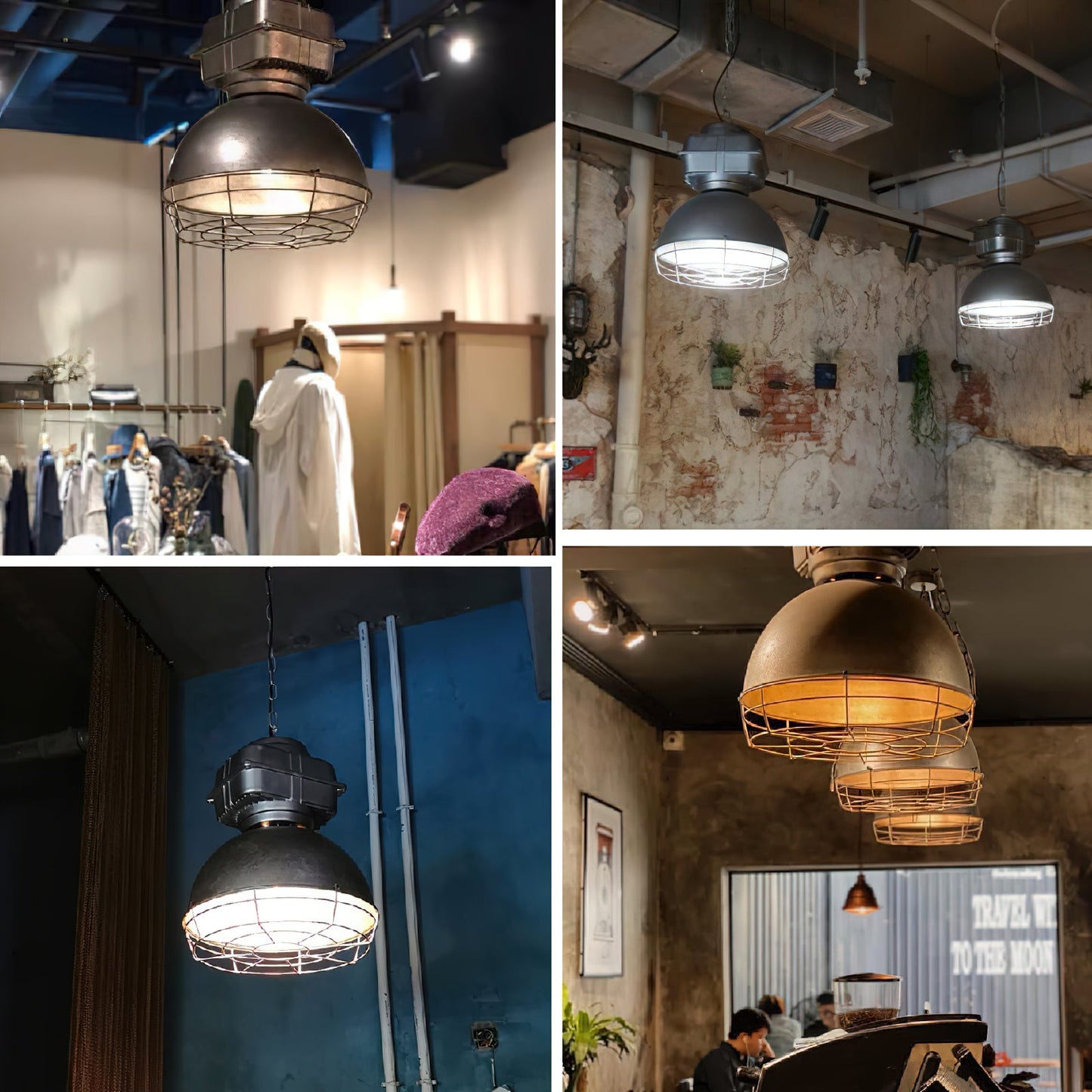 Brilliant Anouk Pendant Light - Modern Industrial Iron Dome Chandelie