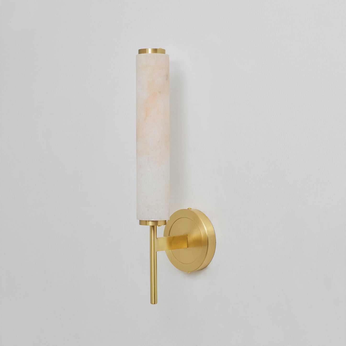 Brindisi Alabaster Wall Lamp - Modern Brass & Natural Stone Vertical Sconce