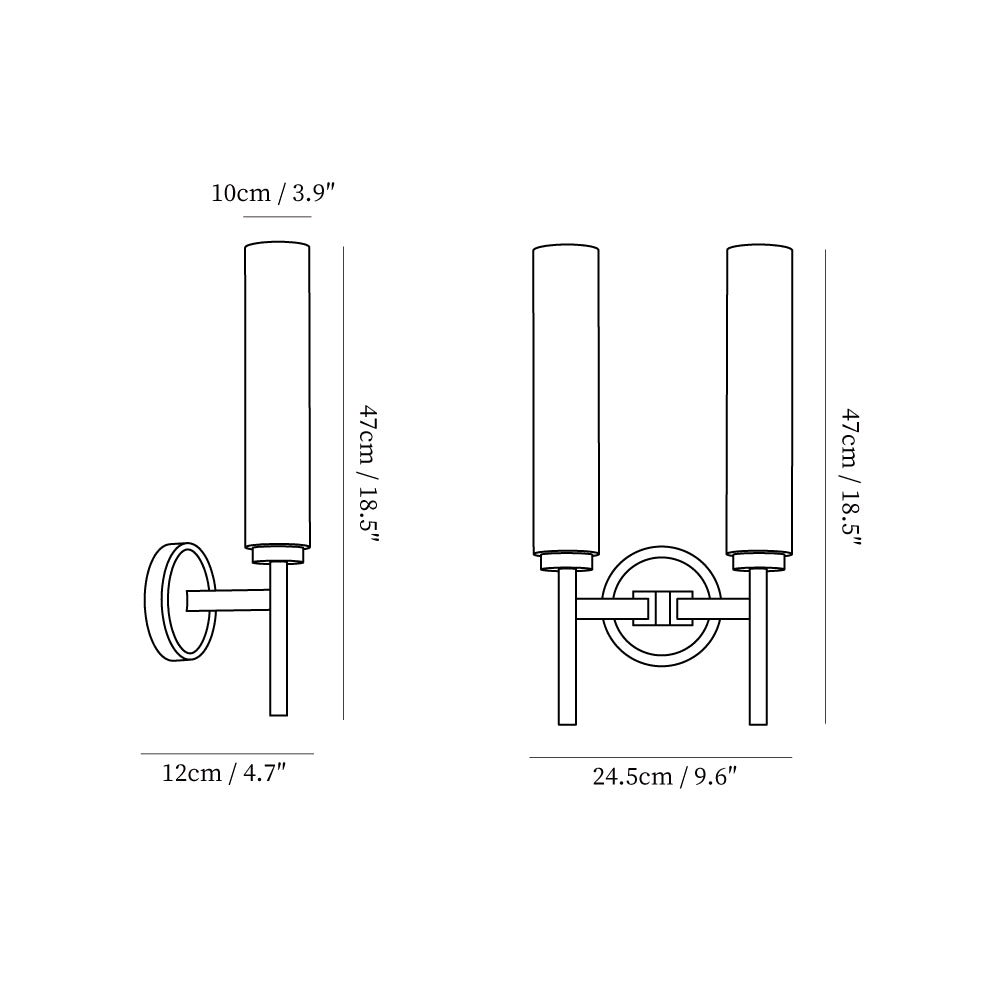 Brindisi Alabaster Wall Lamp - Modern Brass & Natural Stone Vertical Sconce