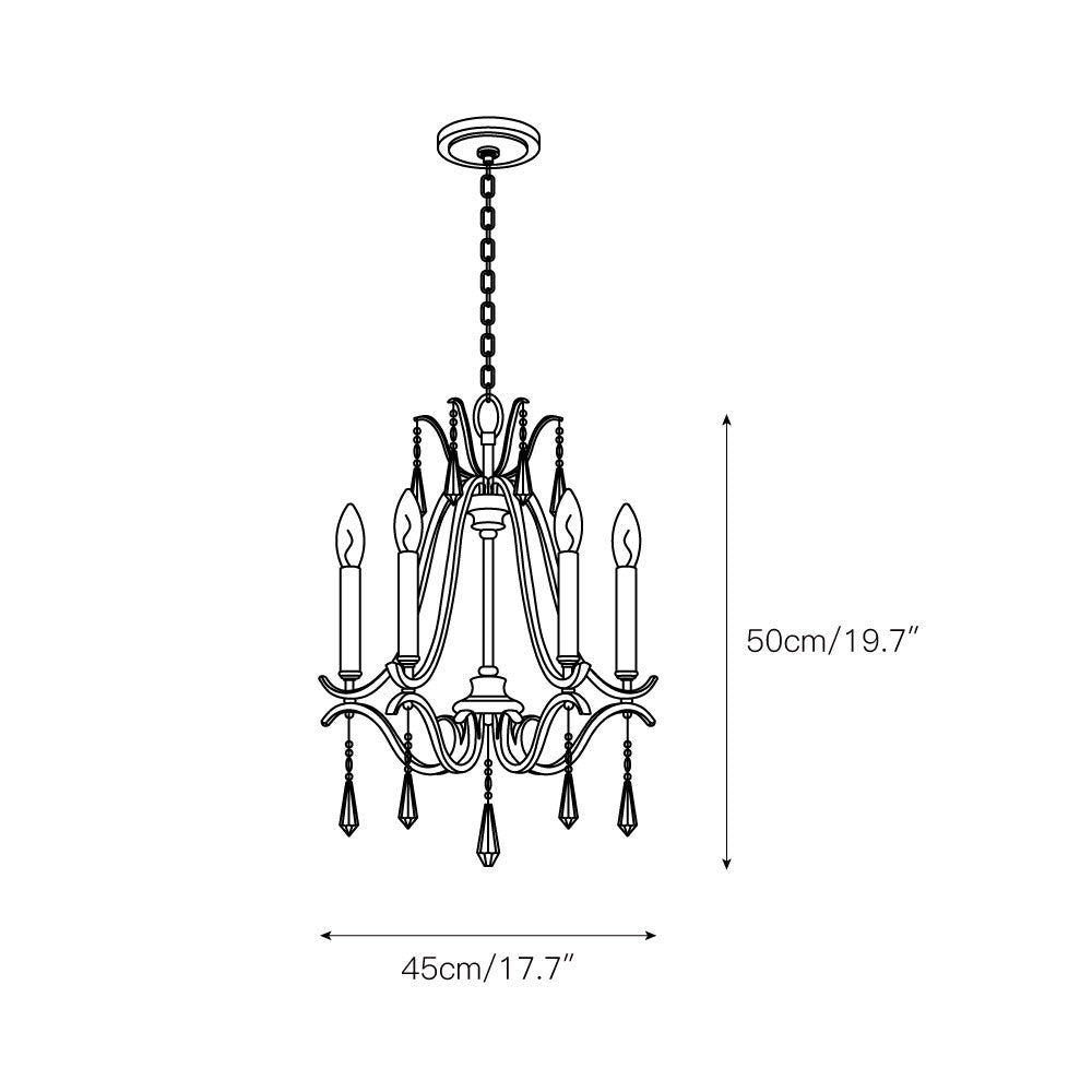 Brio Crystal Chandelier - Luxury Gold Scrolling Iron & Jewel Chandelier