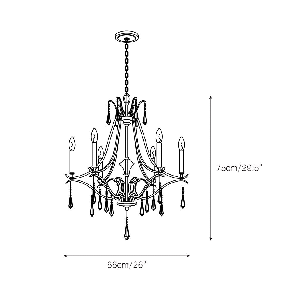 Brio Crystal Chandelier - Luxury Gold Scrolling Iron & Jewel Chandelier