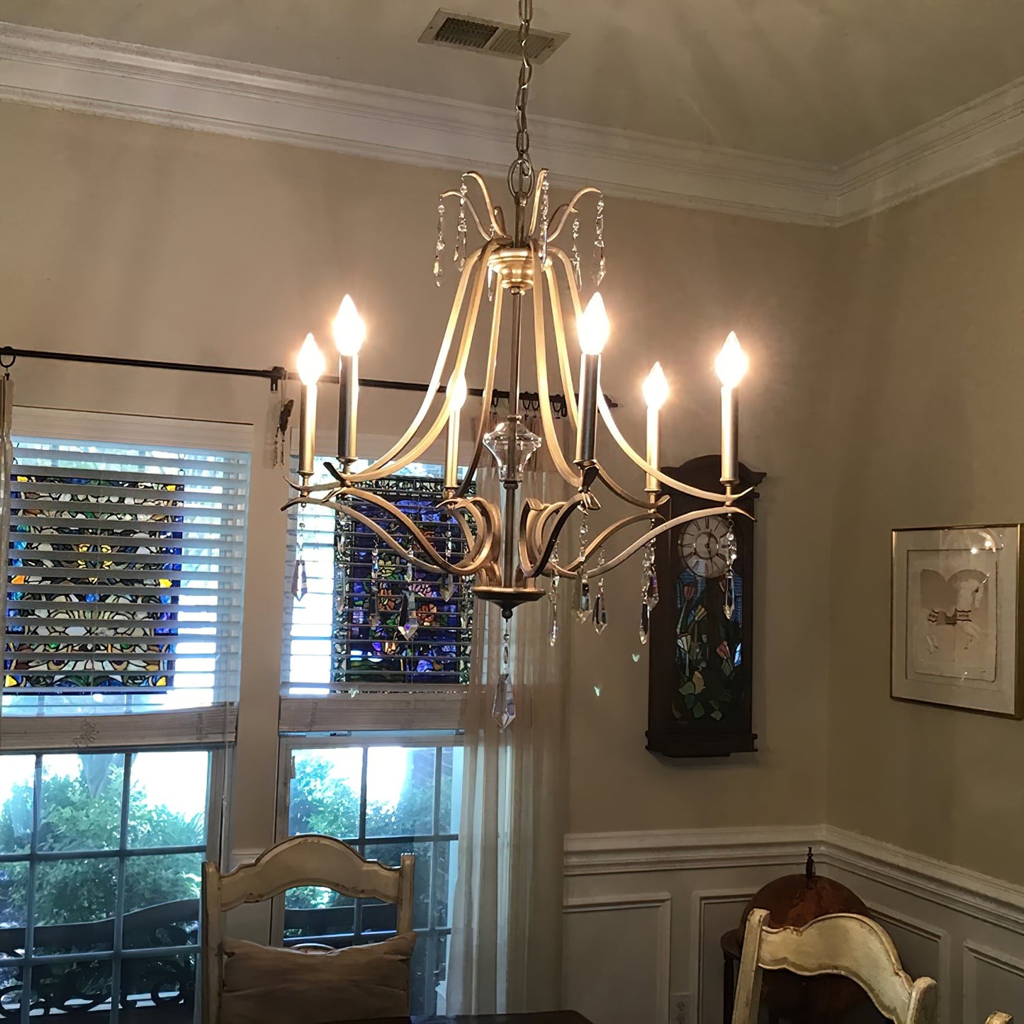 Brio Crystal Chandelier - Luxury Gold Scrolling Iron & Jewel Chandelier