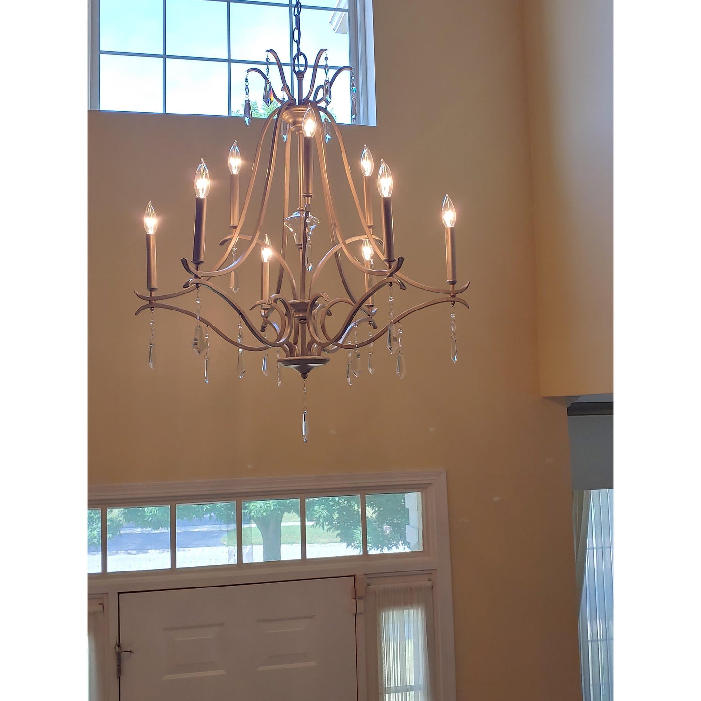 Brio Crystal Chandelier - Luxury Gold Scrolling Iron & Jewel Chandelier