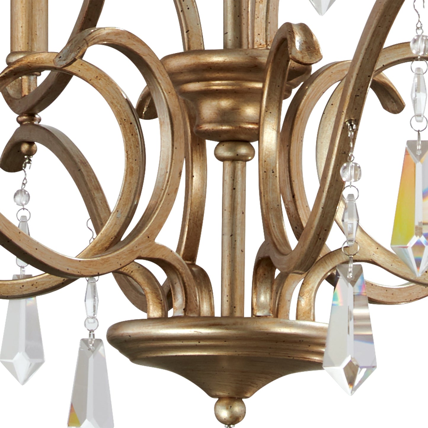 Brio Crystal Chandelier - Luxury Gold Scrolling Iron & Jewel Chandelier