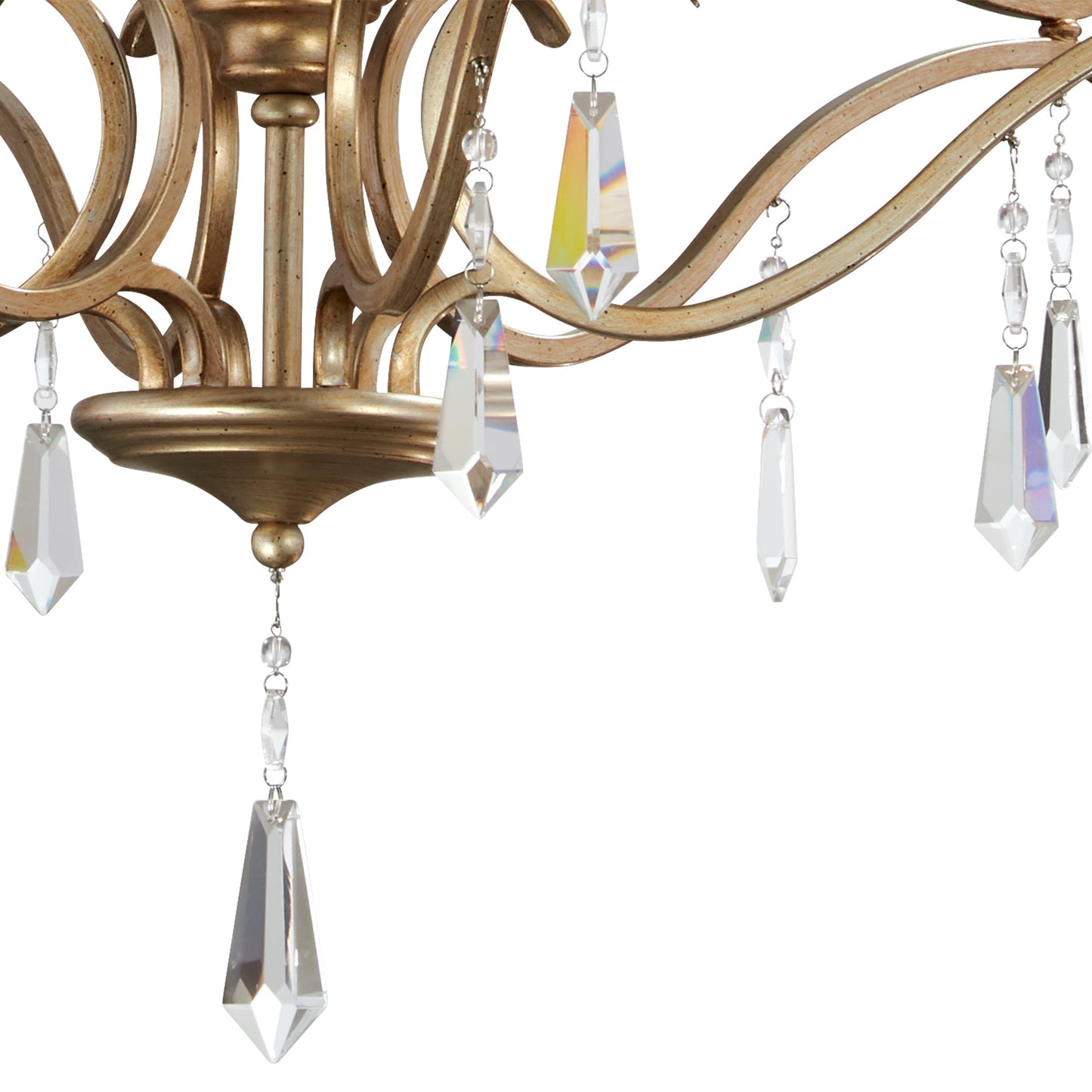 Brio Crystal Chandelier - Luxury Gold Scrolling Iron & Jewel Chandelier