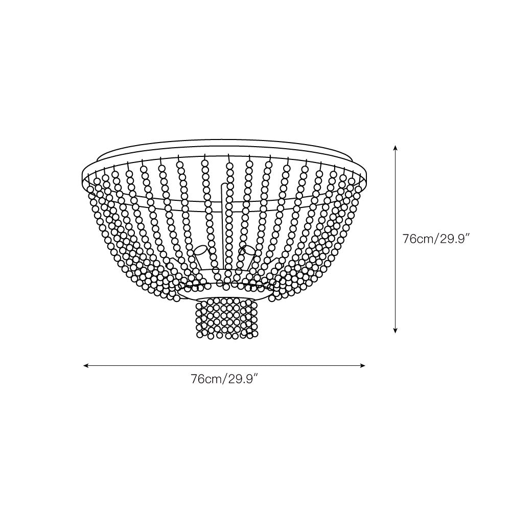 Brisbane Ceiling Light - French Country Wood Bead 5-Light Flush Moun
