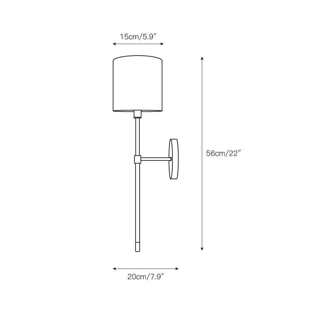 Bristow Wall Lamp - Minimalist Brass & Acrylic Sconce with Linen Shade
