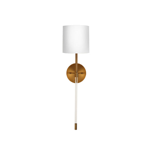 Bristow Wall Lamp - Minimalist Brass & Acrylic Sconce with Linen Shade