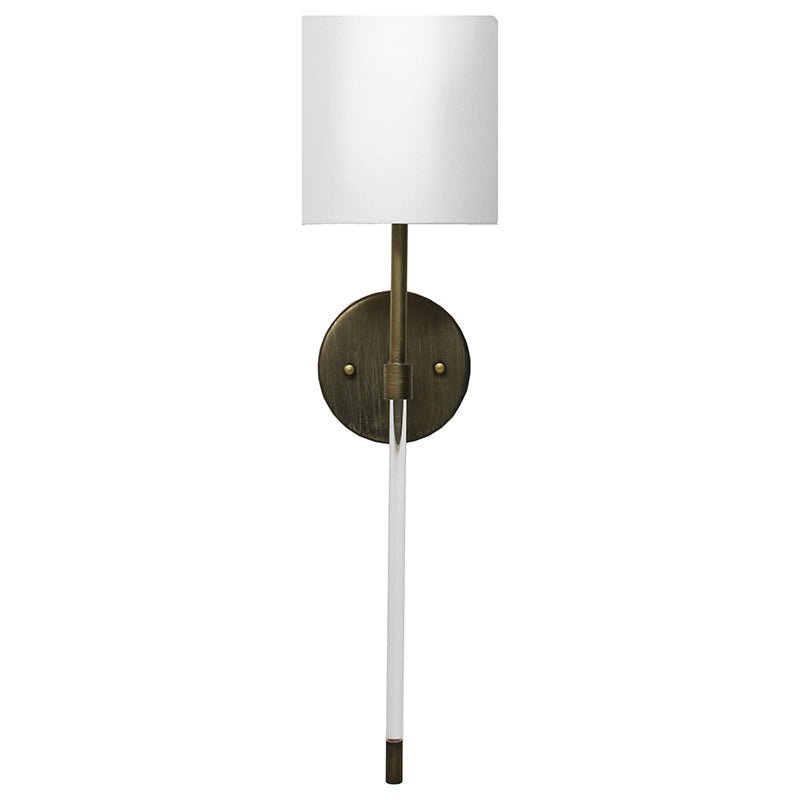 Bristow Wall Lamp - Minimalist Brass & Acrylic Sconce with Linen Shade