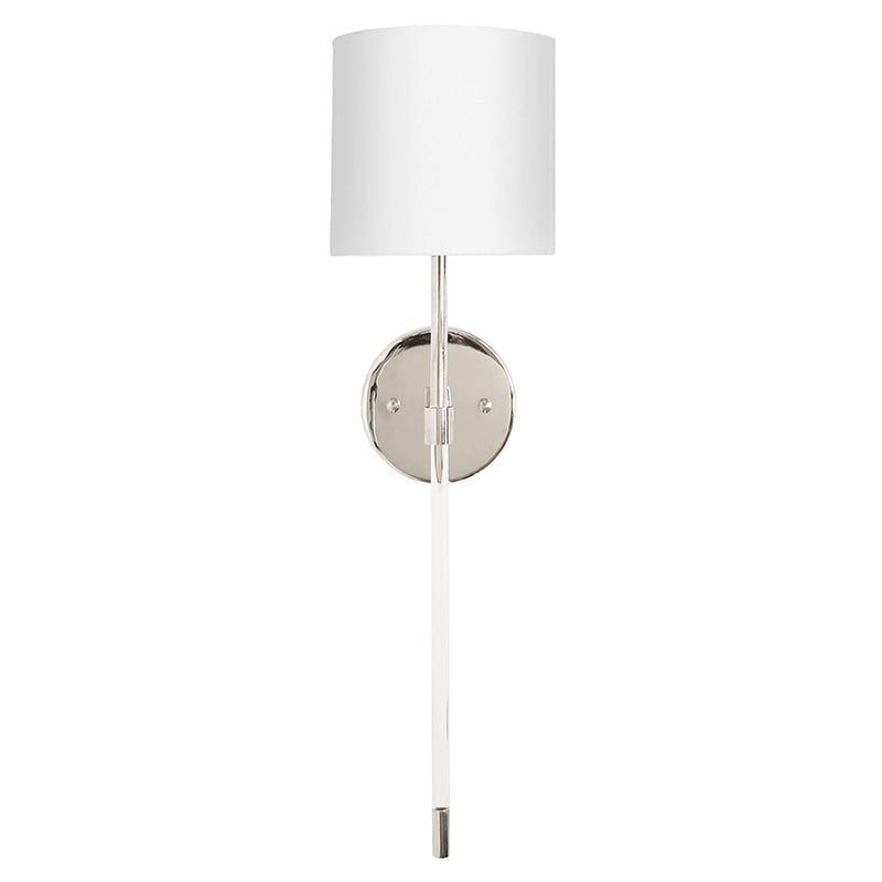 Bristow Wall Lamp - Minimalist Brass & Acrylic Sconce with Linen Shade