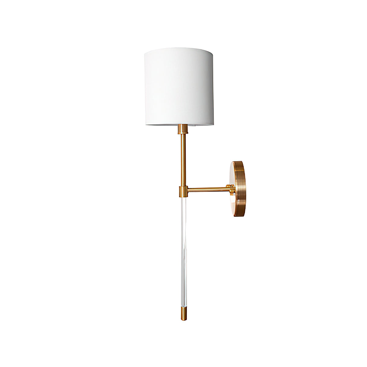 Bristow Wall Lamp - Minimalist Brass & Acrylic Sconce with Linen Shade
