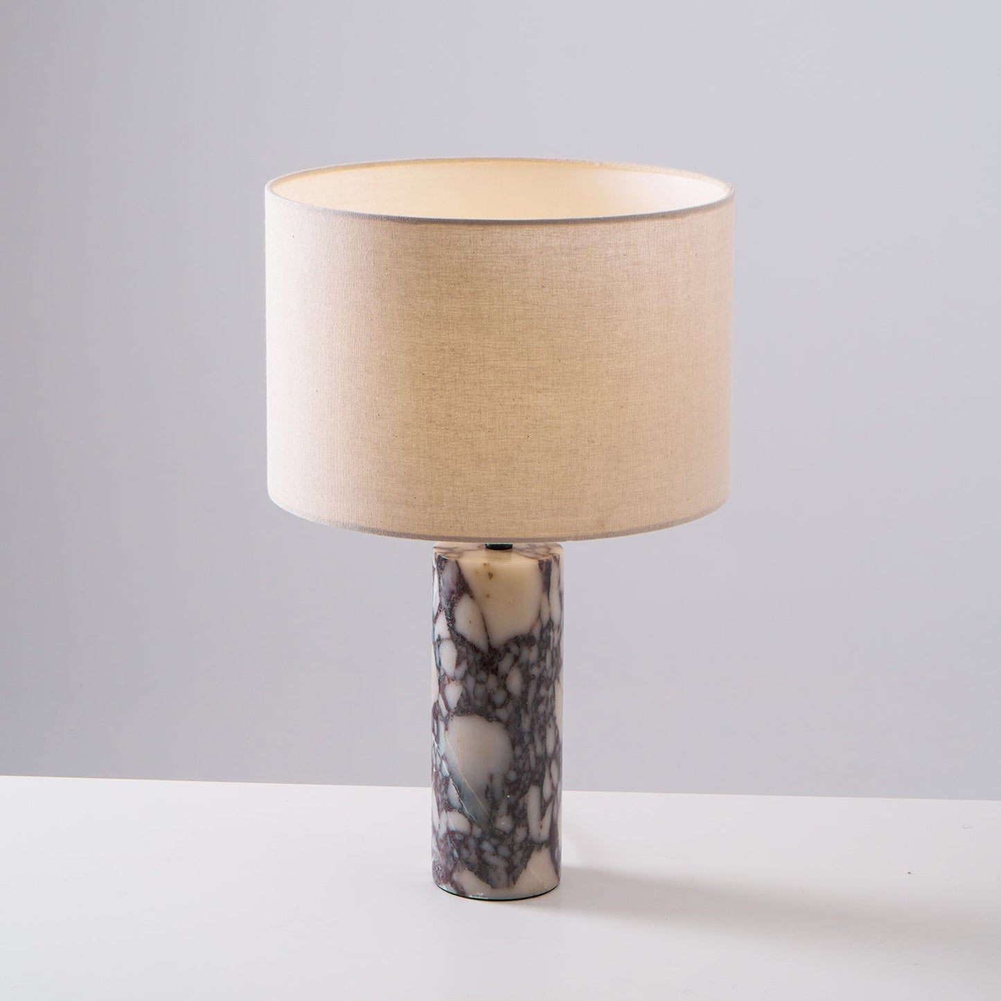 Brixton Table Lamp - Luxury Calacatta Marble & Linen Designer Desk Light