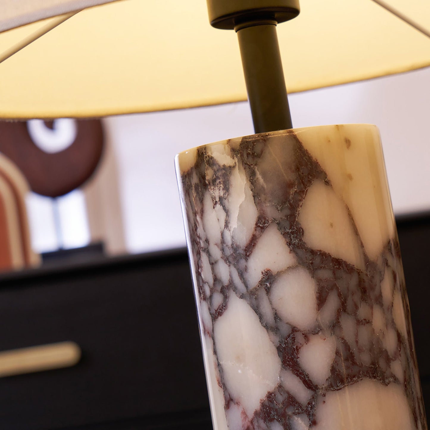 Brixton Table Lamp - Luxury Calacatta Marble & Linen Designer Desk Light