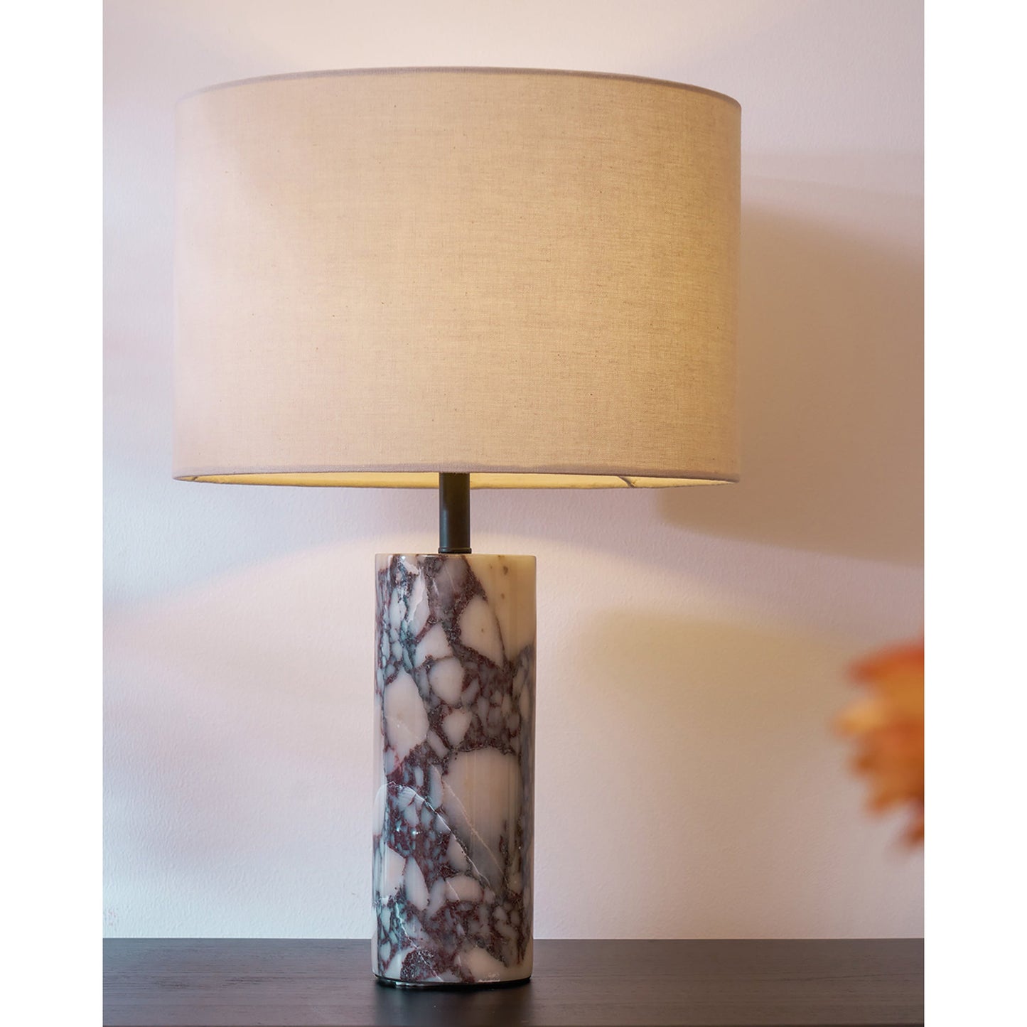 Brixton Table Lamp - Luxury Calacatta Marble & Linen Designer Desk Light
