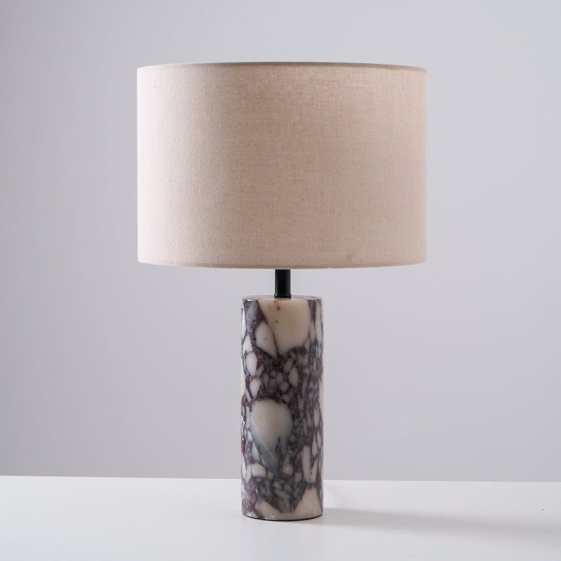 Brixton Table Lamp - Luxury Calacatta Marble & Linen Designer Desk Light