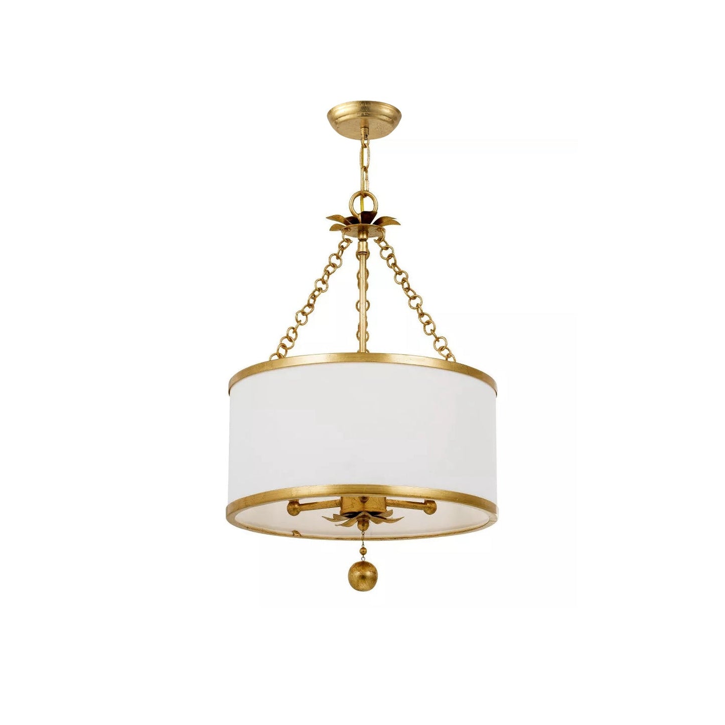 Broche Drum Pendant Lamp - Wrought Iron Floral Leaf Chandelie