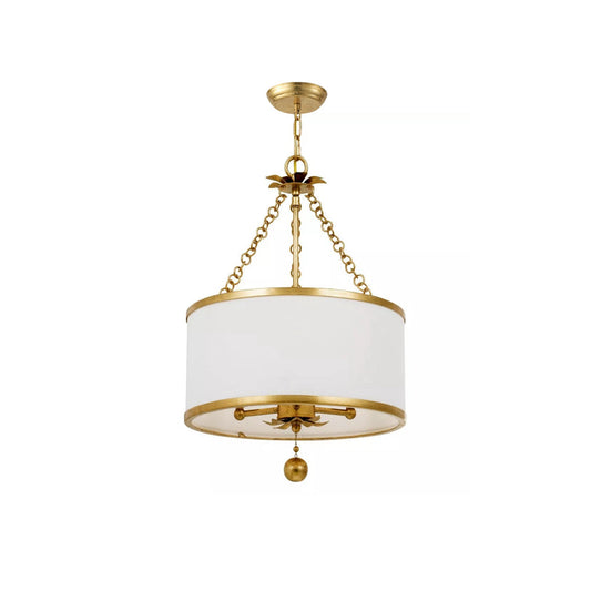 Broche Drum Pendant Lamp - Wrought Iron Floral Leaf Chandelie