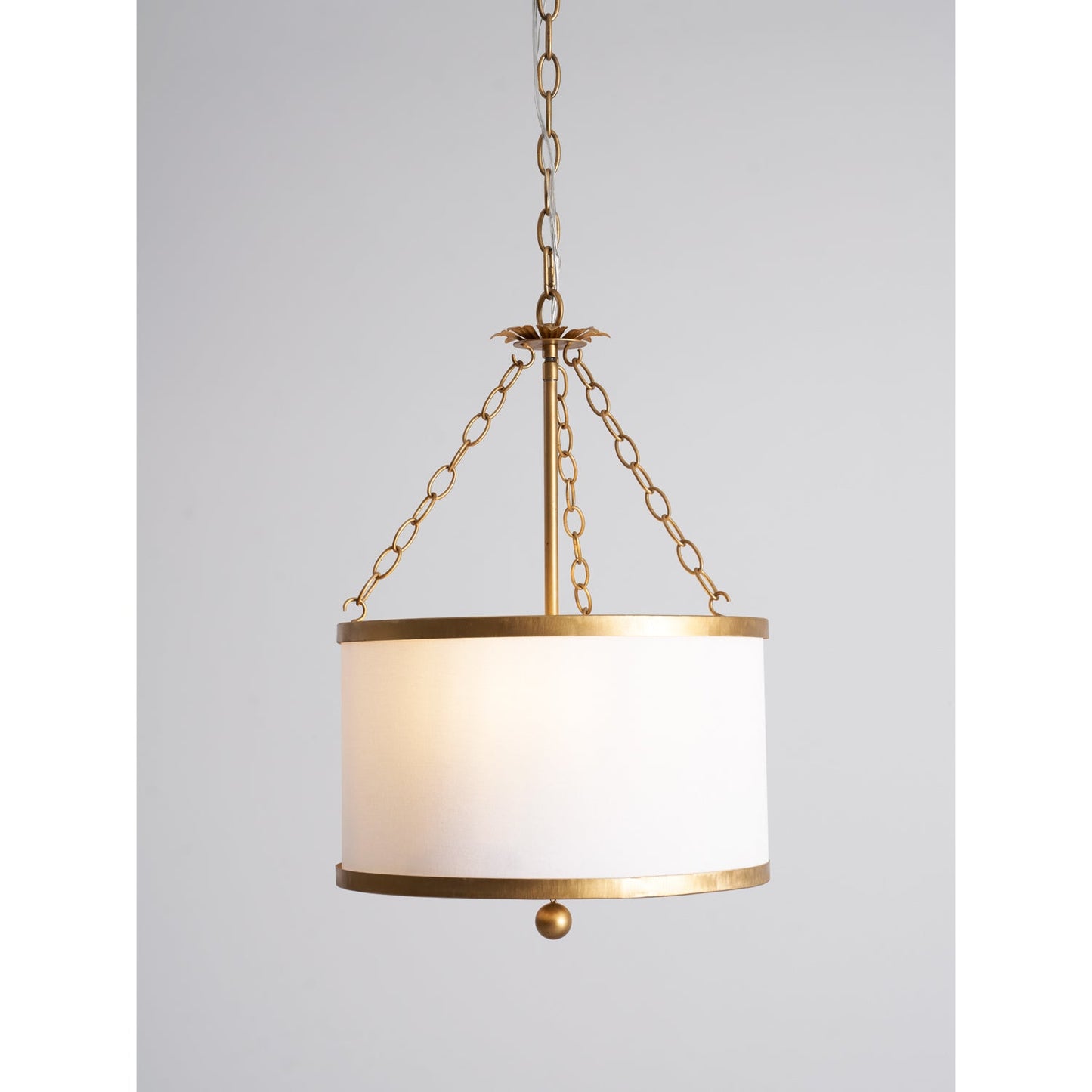 Broche Drum Pendant Lamp - Wrought Iron Floral Leaf Chandelie
