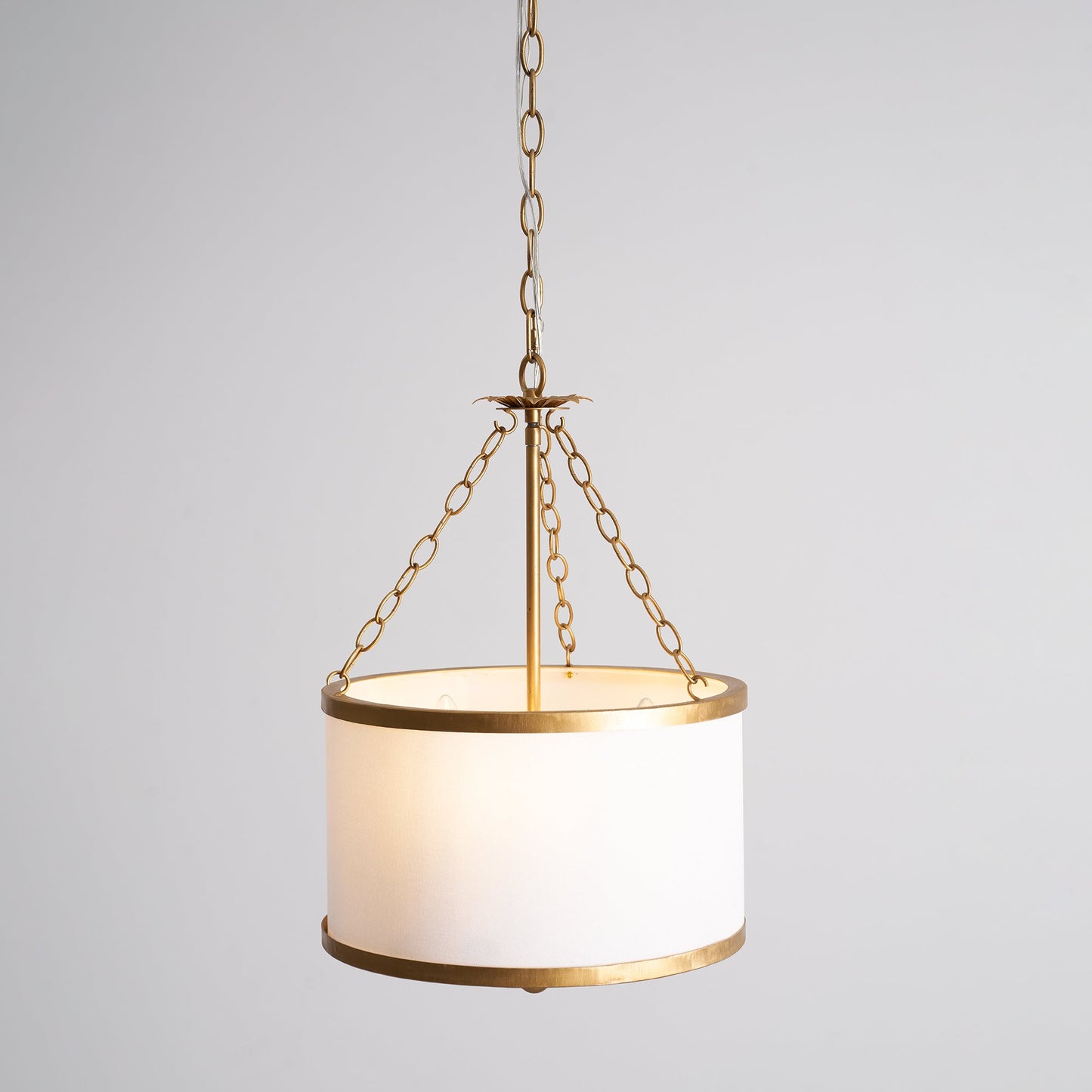 Broche Drum Pendant Lamp - Wrought Iron Floral Leaf Chandelie