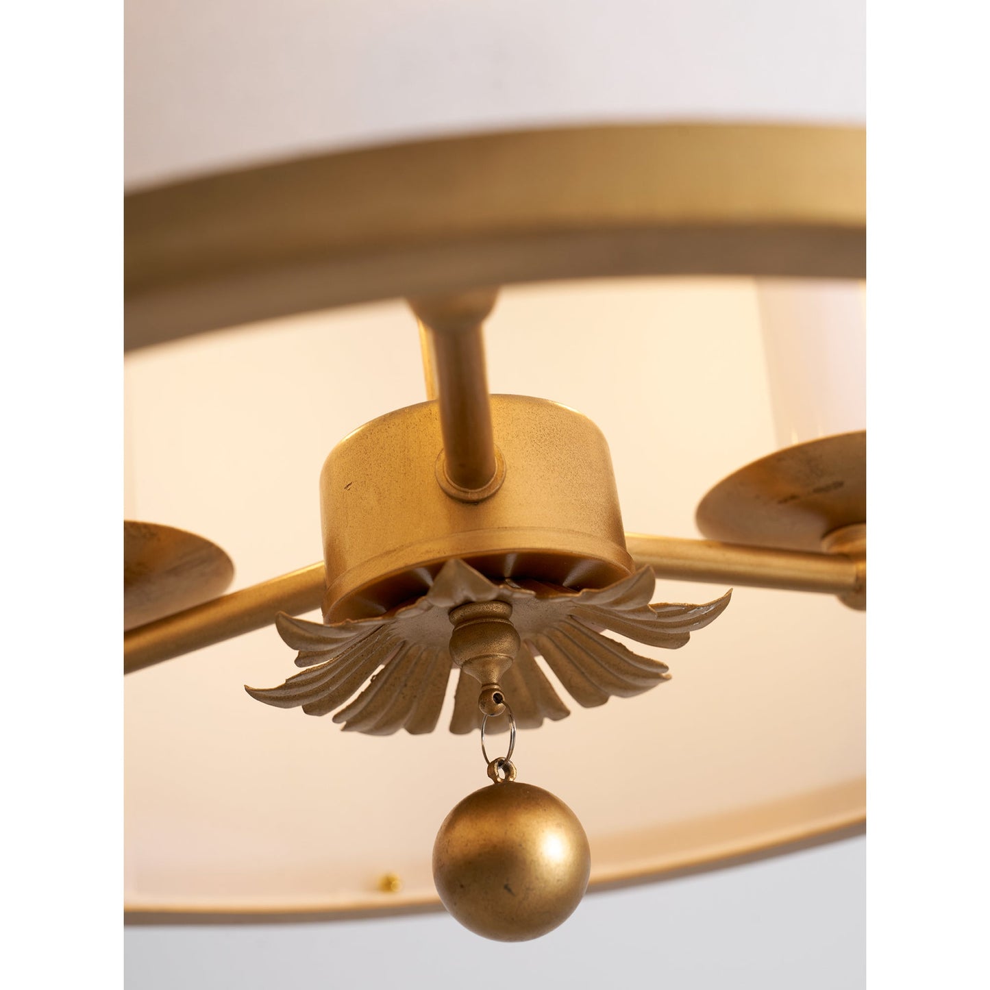 Broche Drum Pendant Lamp - Wrought Iron Floral Leaf Chandelie