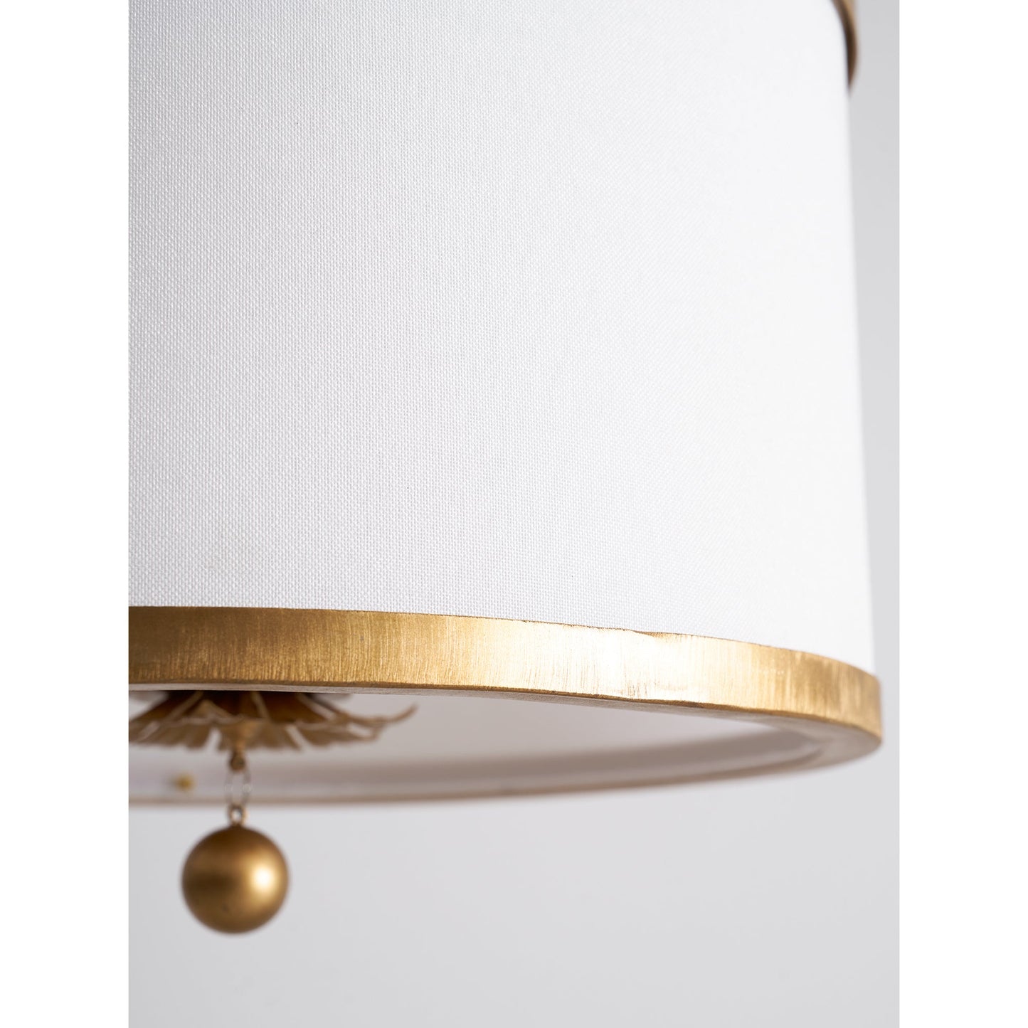 Broche Drum Pendant Lamp - Wrought Iron Floral Leaf Chandelie