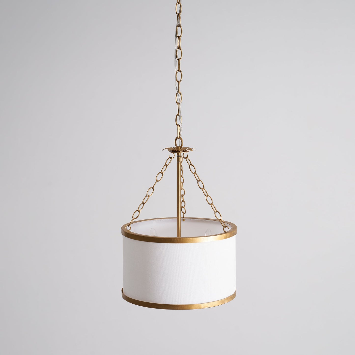 Broche Drum Pendant Lamp - Wrought Iron Floral Leaf Chandelie