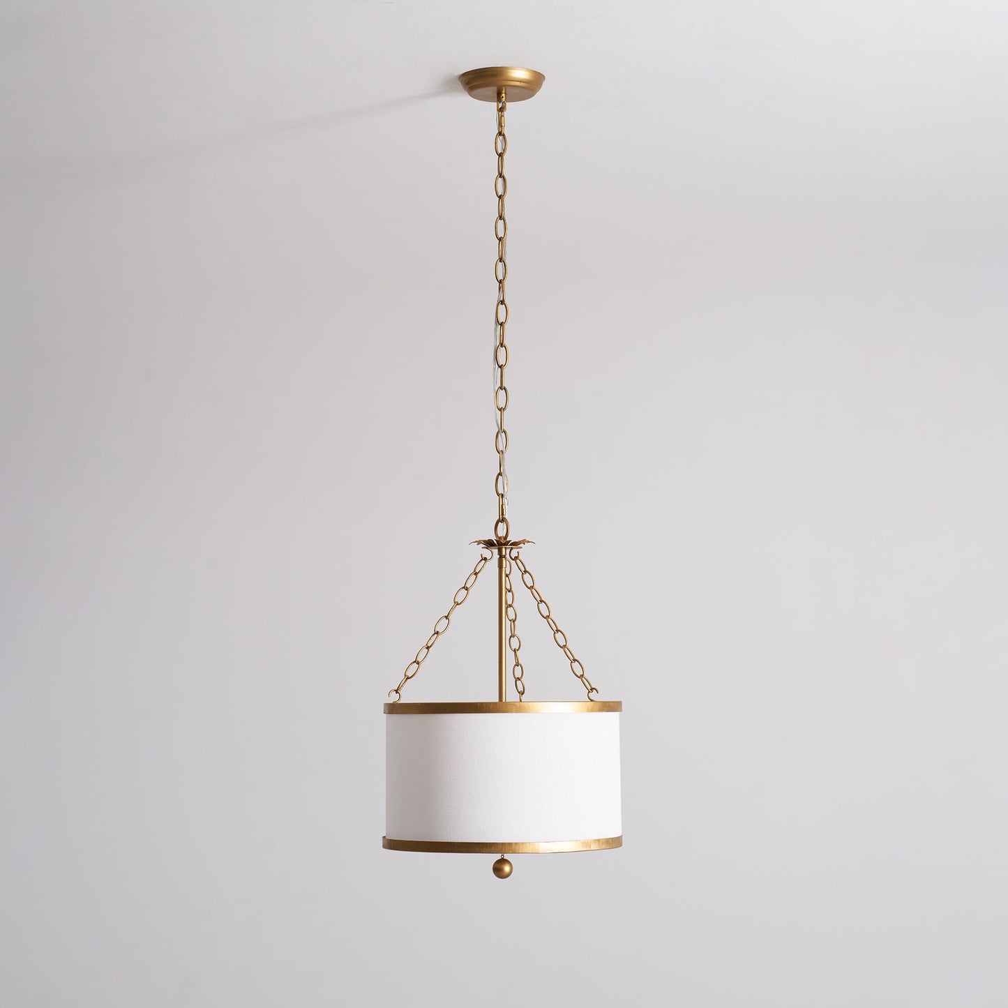 Broche Drum Pendant Lamp - Wrought Iron Floral Leaf Chandelie