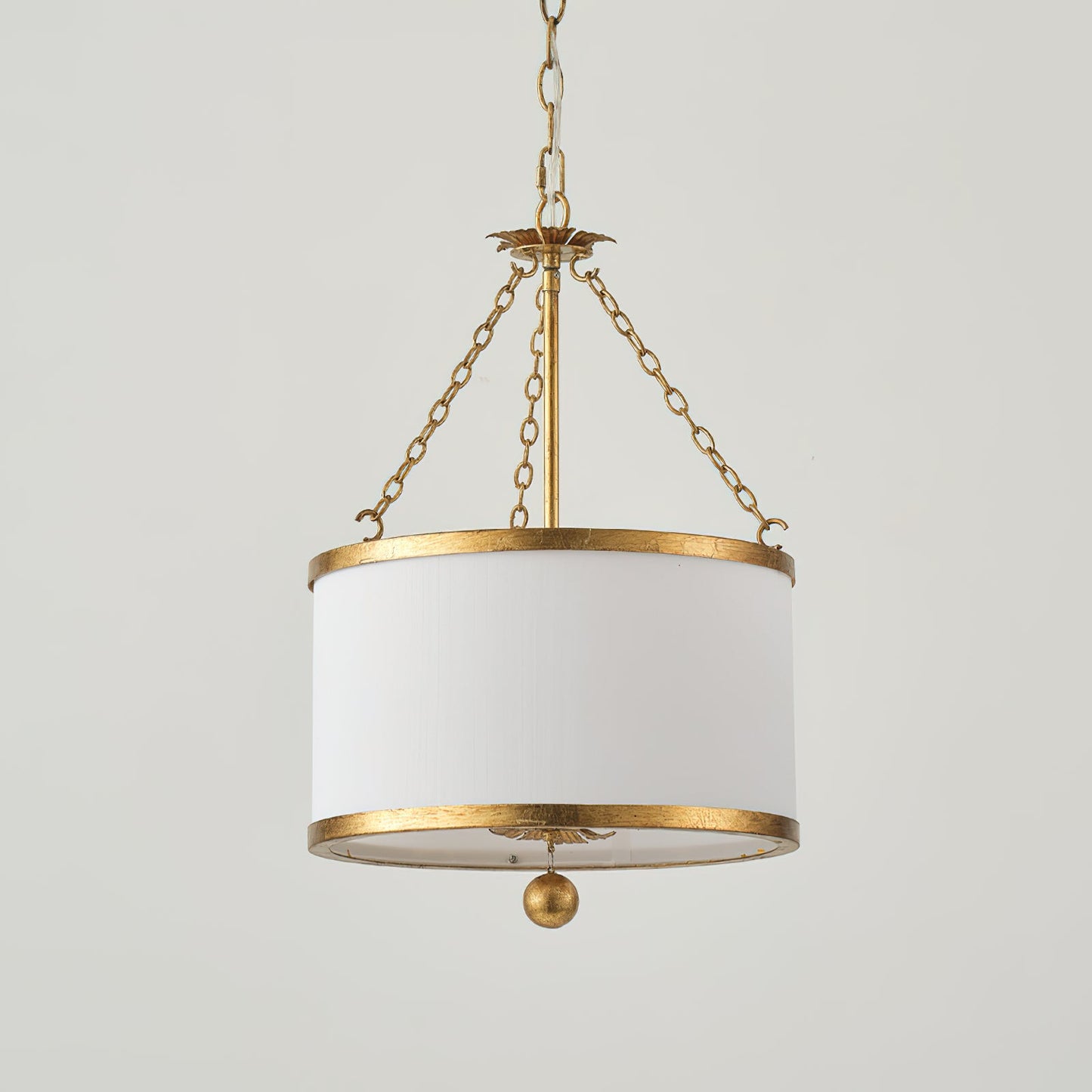Broche Drum Pendant Lamp - Wrought Iron Floral Leaf Chandelie