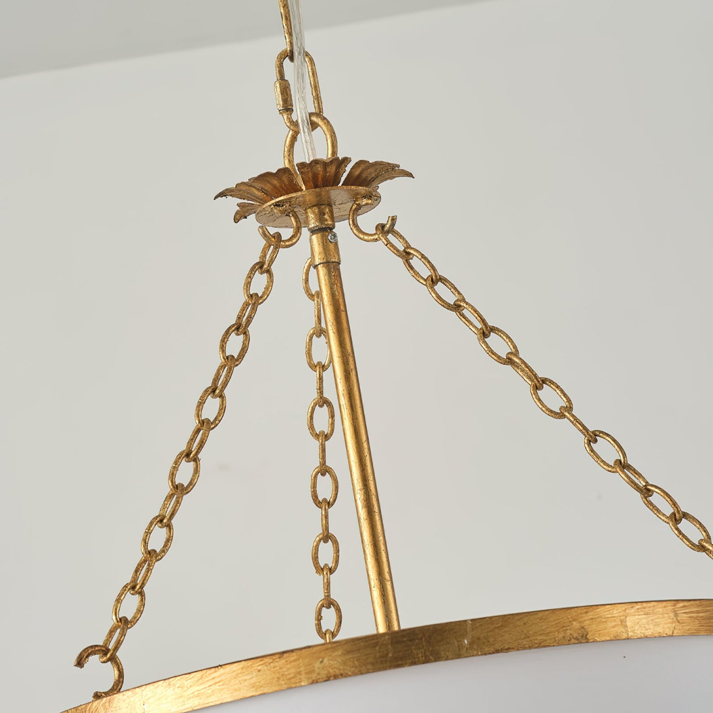 Broche Drum Pendant Lamp - Wrought Iron Floral Leaf Chandelie