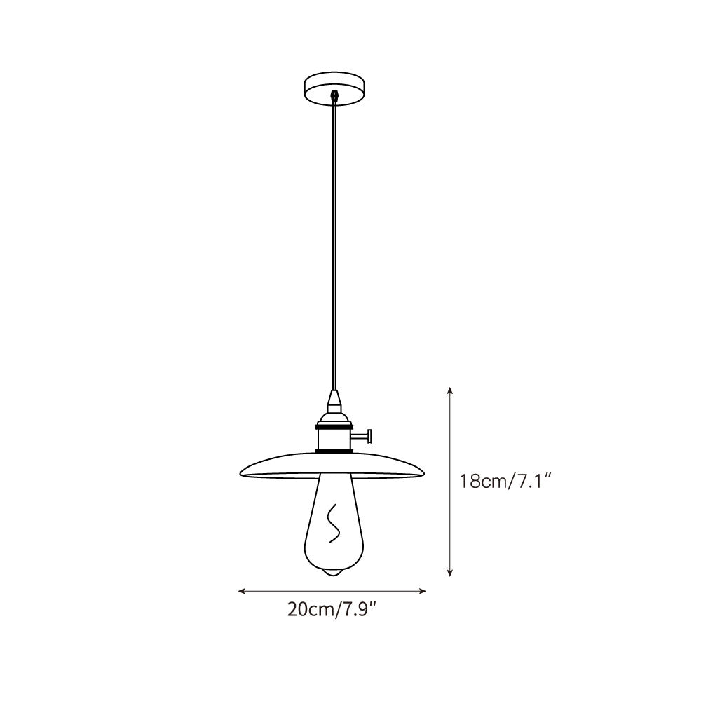 Brooklyn Flat Pendant Lamp - Natural Travertine & Antique Brass LED Hanging Light