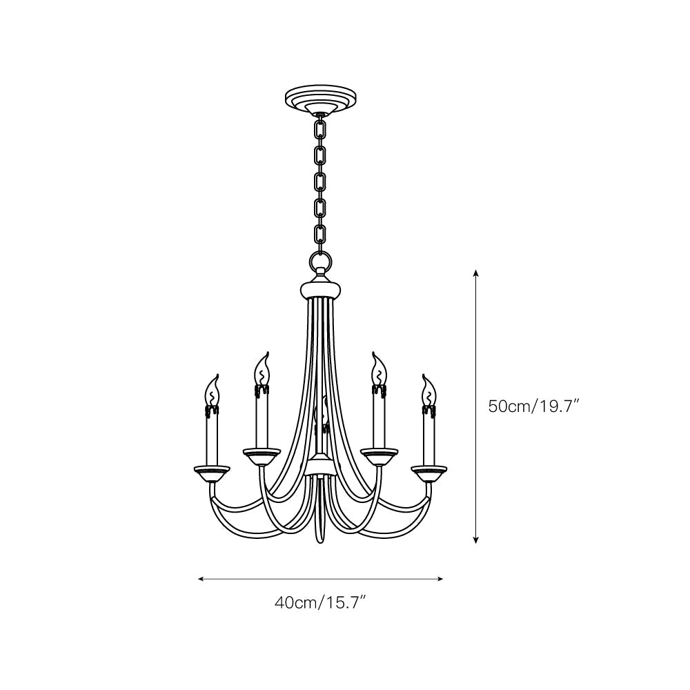 Brooks Chandelier - Mediterranean Style Antique Brass Candle Chandelier