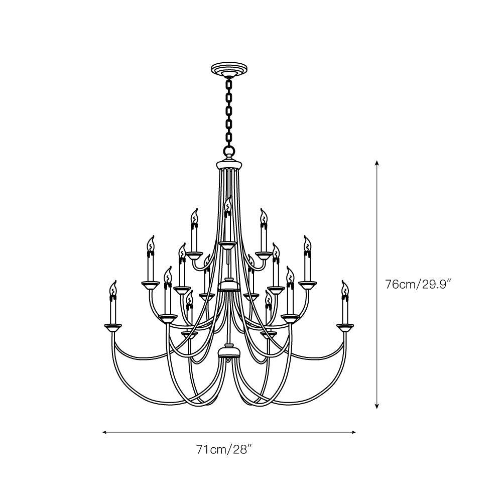 Brooks Chandelier - Mediterranean Style Antique Brass Candle Chandelier