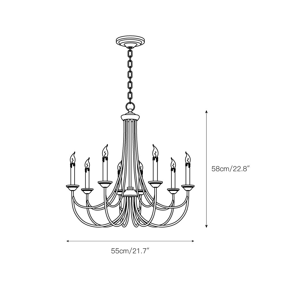 Brooks Chandelier - Mediterranean Style Antique Brass Candle Chandelier