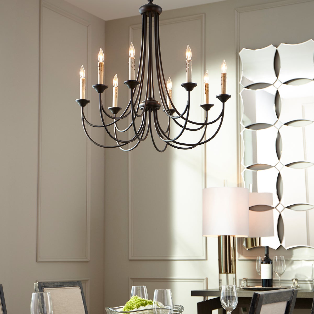 Brooks Chandelier - Mediterranean Style Antique Brass Candle Chandelier
