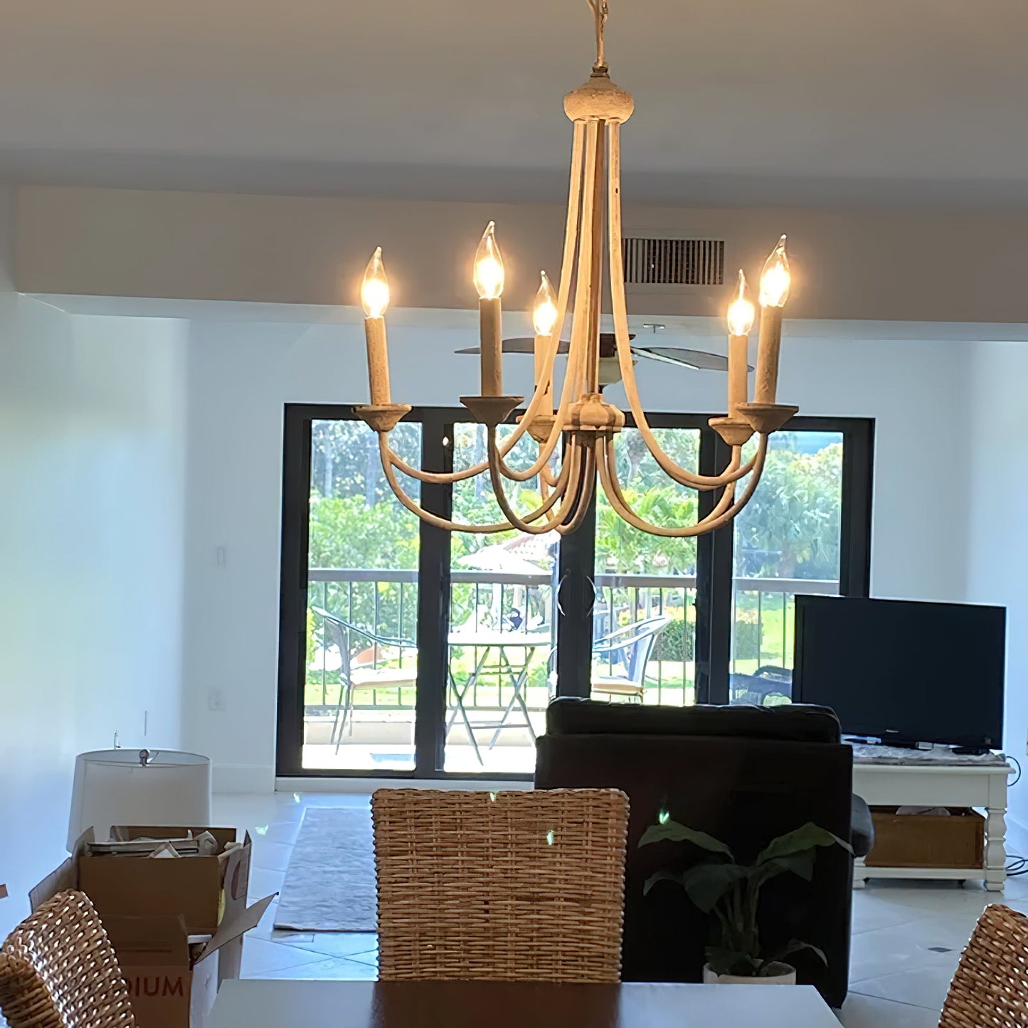 Brooks Chandelier - Mediterranean Style Antique Brass Candle Chandelier