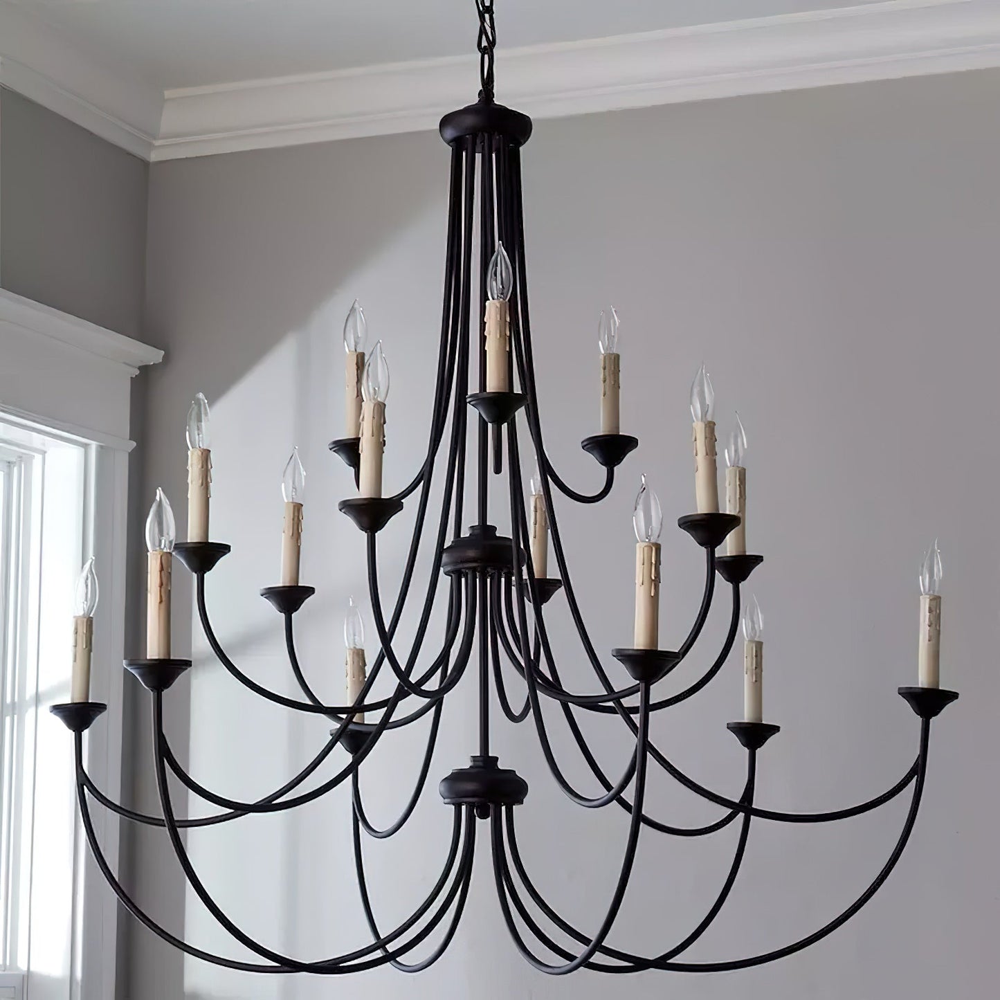 Brooks Chandelier - Mediterranean Style Antique Brass Candle Chandelier