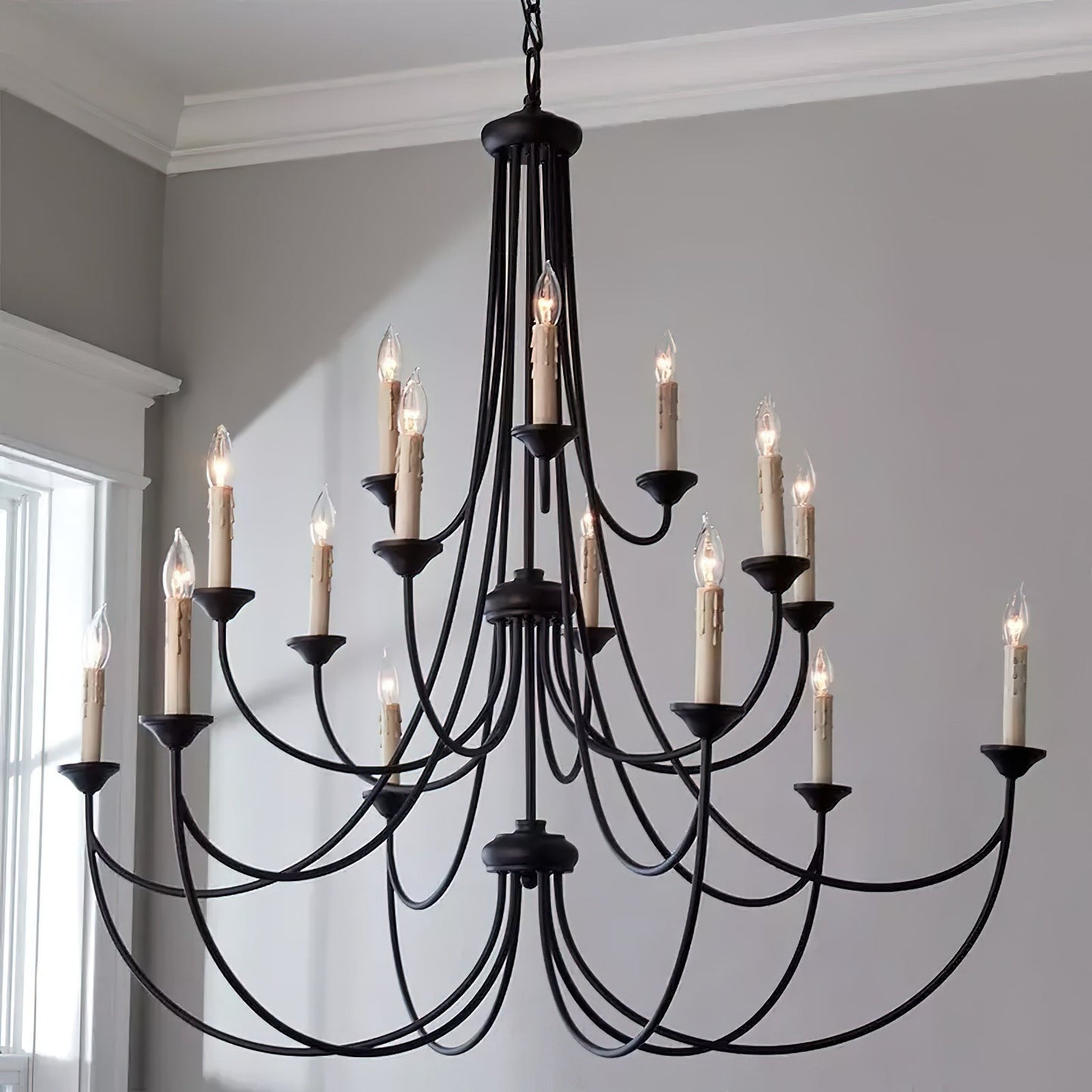 Brooks Chandelier - Mediterranean Style Antique Brass Candle Chandelier