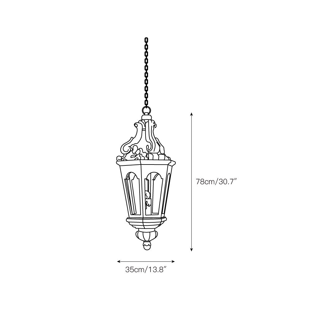 Bruges Lantern Pendant Lamp - Vintage French Quarter Wood Chandelier
