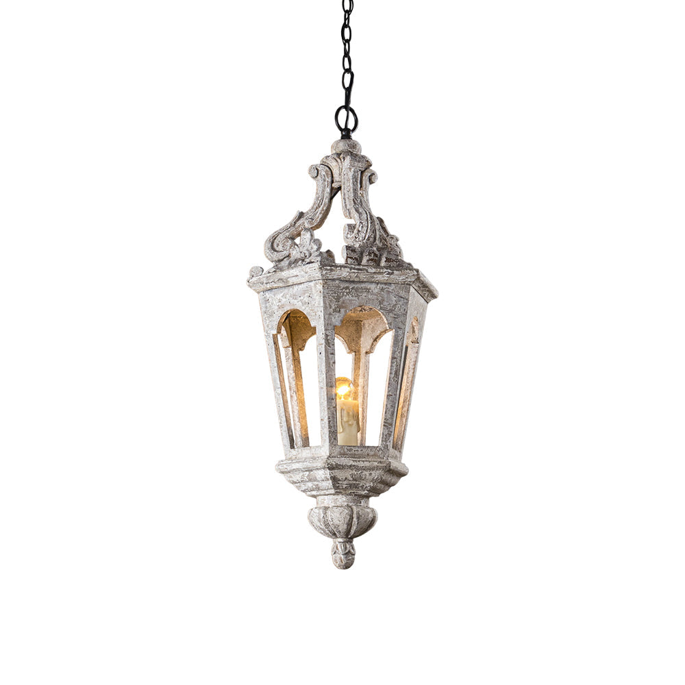 Bruges Lantern Pendant Lamp - Vintage French Quarter Wood Chandelier