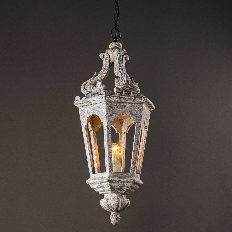 Bruges Lantern Pendant Lamp - Vintage French Quarter Wood Chandelier